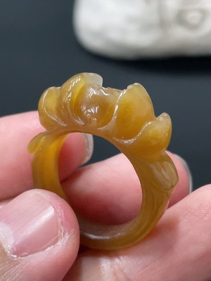 H27110300 Hetian Jade Ring, Size 15, Total Weight Approx. 5.58g