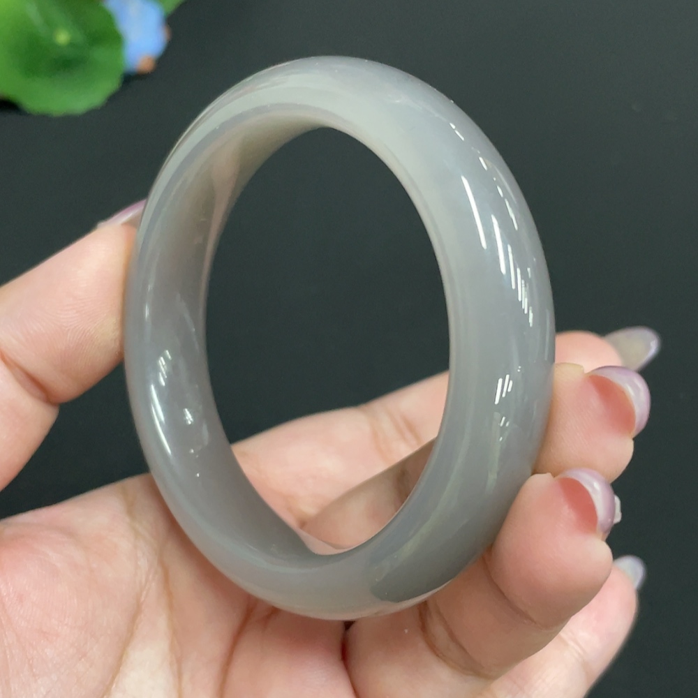 H33900793 Hetian Jade Round Bracelet Size 55 Total Weight Approx. 57.1g