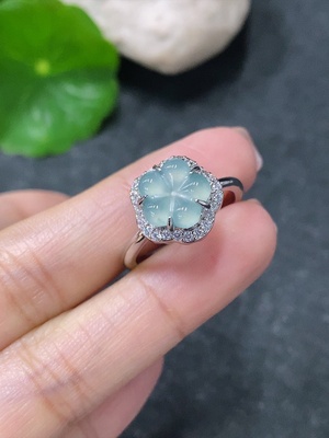 F34030770 Jadeite Inlaid Ring Non-Gold Size 16 Total Weight Approx. 3.26g