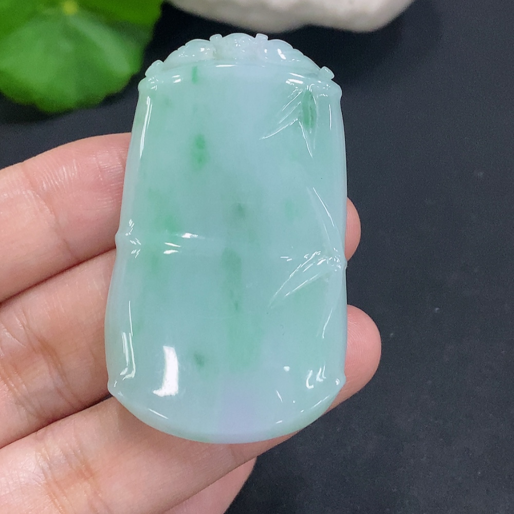 F30451213 JadeiteBamboo Pendant with a total weight of approximately 23.1 grams