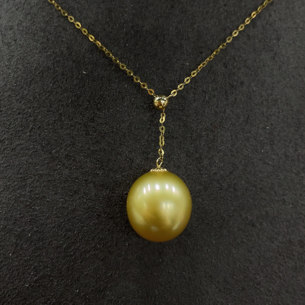 C20195748 Seawater Pearl Necklace, 18K Gold Chain, Total Weight Approx. 3.29g, Size About 11.7mm