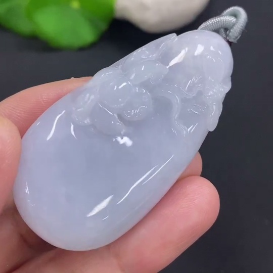 F27137013 Jadeite Flourishing Wealth Pendant, Total Weight with Rope Approx. 33.6g