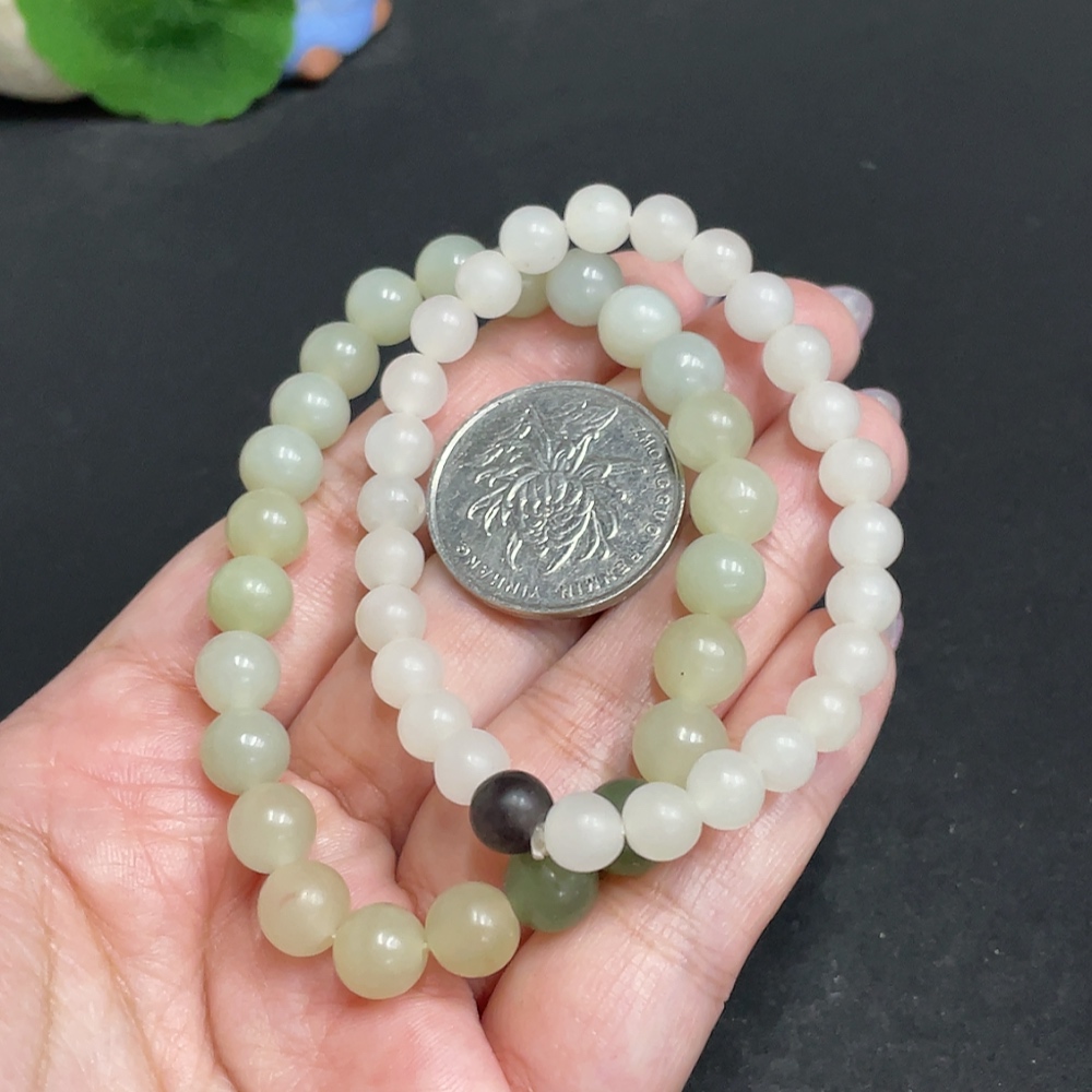 H33846607 Hetian Jade Bracelet Approx. 7.9mm Total Weight About 30.8g