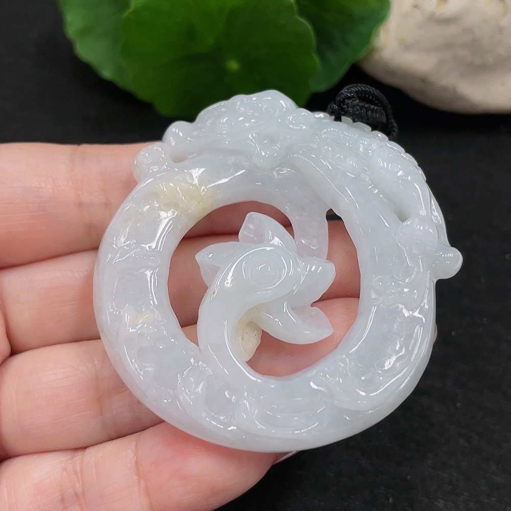 F34966148 Jadeite Pendant Total Weight Approx. 38.8g (including rope weight)