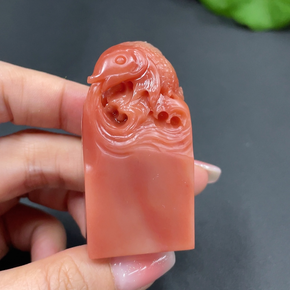 H21416121 Shoushan Stone Fish Seal Total Weight Approx. 58.5g