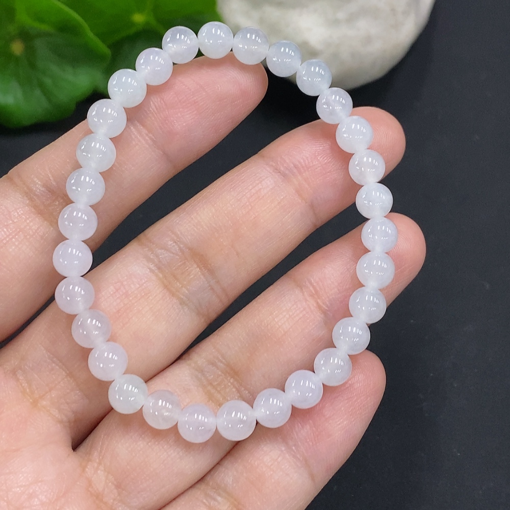 F35127375 Jadeite Bead Necklace Approximately 5.8mm Total Weight About 9.9g