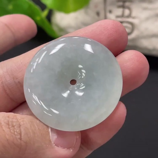 F34058260 Jadeite Safety Button Pendant Total Weight About 16.78g