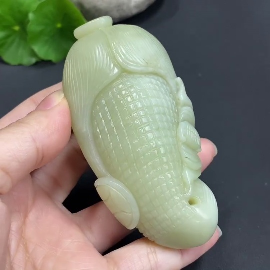 H17911026 Hetian Jade Handheld Piece, Many Children Many Blessings, Total Weight Approx. 150.5g