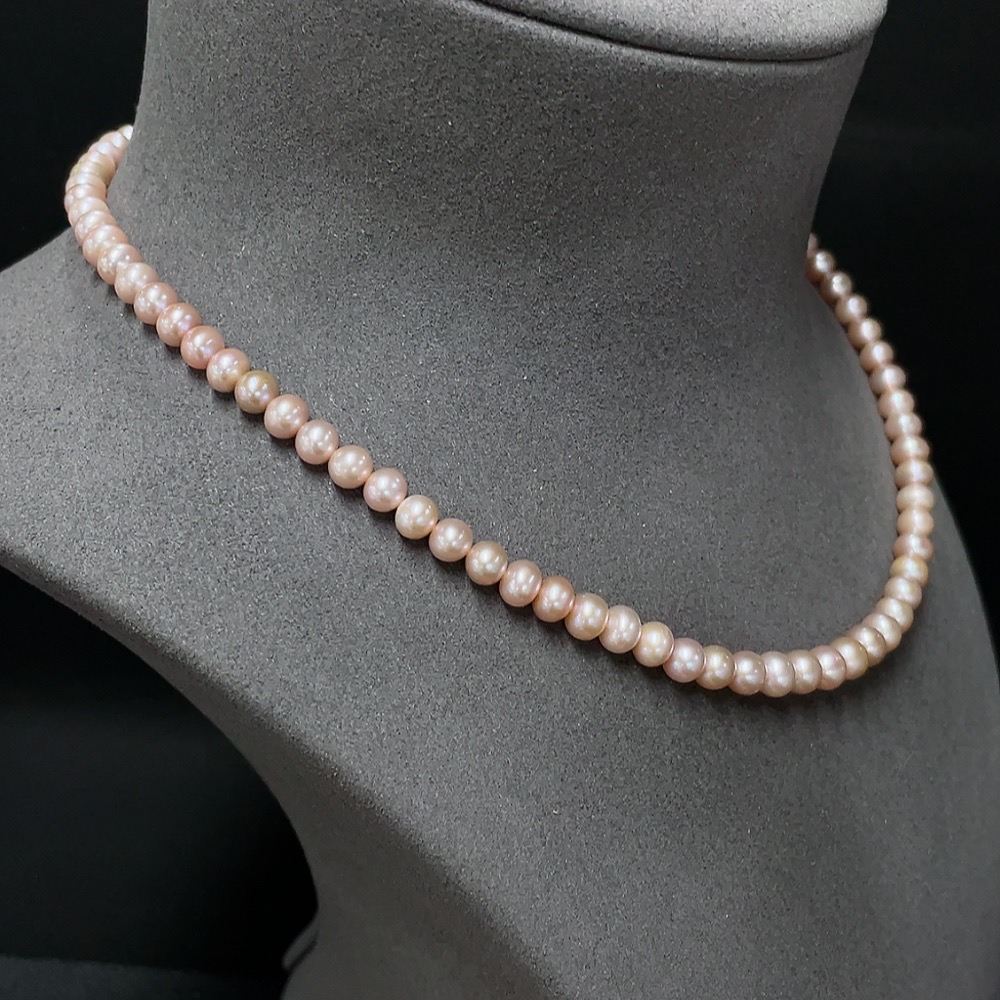C34007299 Pearl Bead Necklace Non-Gold Total Weight Approx. 22.99g Size 5.5-6.1mm