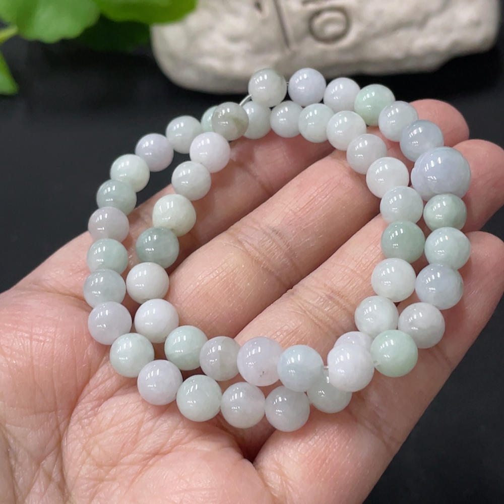 F35080304 Jadeite Bead Necklace Approx. 7.2mm Total Weight Approx. 30.29g