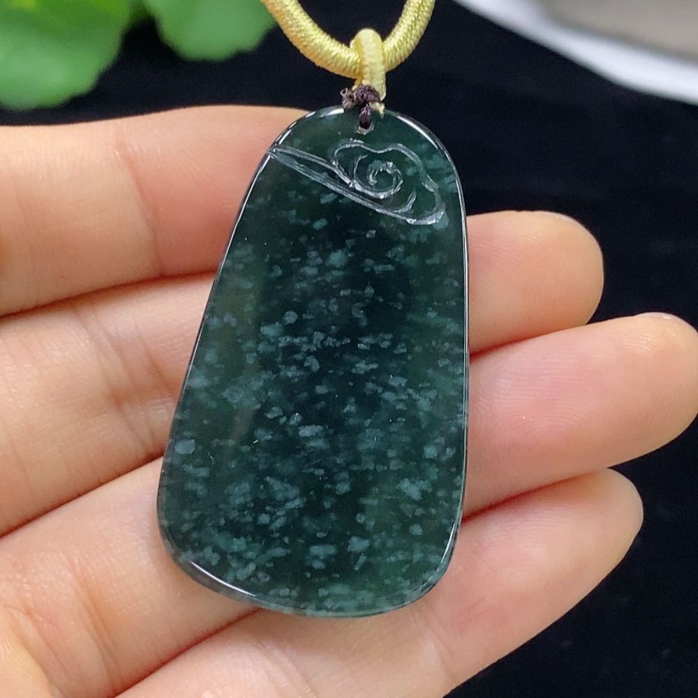 F32731855 JadeitePendant Buddha Amulet Total Weight Approx. 14.1g (including rope)