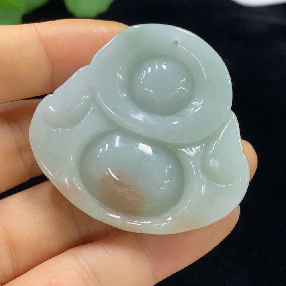 F34974655 Jadeite Buddha Pendant Total Weight Approx. 40.76g