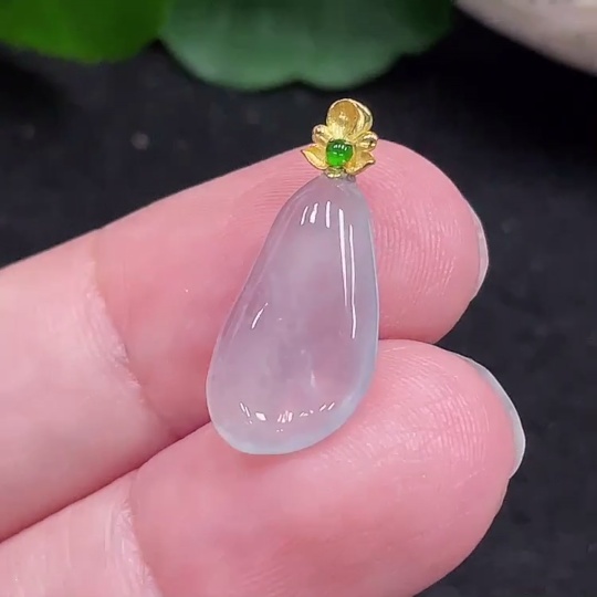 F33872371 Jadeite Pendant 18K Gold Total Weight Approx. 1g