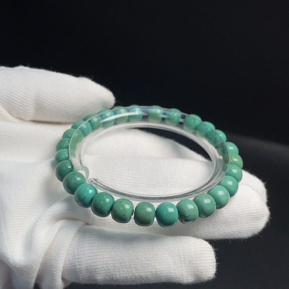 C30566442 Turquoise Bracelet, Approx. 7.3mm, Total Weight Approx. 14.69g