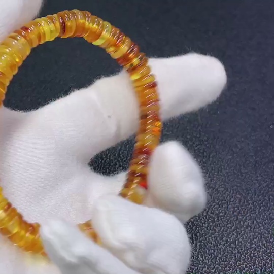 C30541822 Amber Beeswax Bracelet Total Weight Approx.7.86g Size About7.8mm