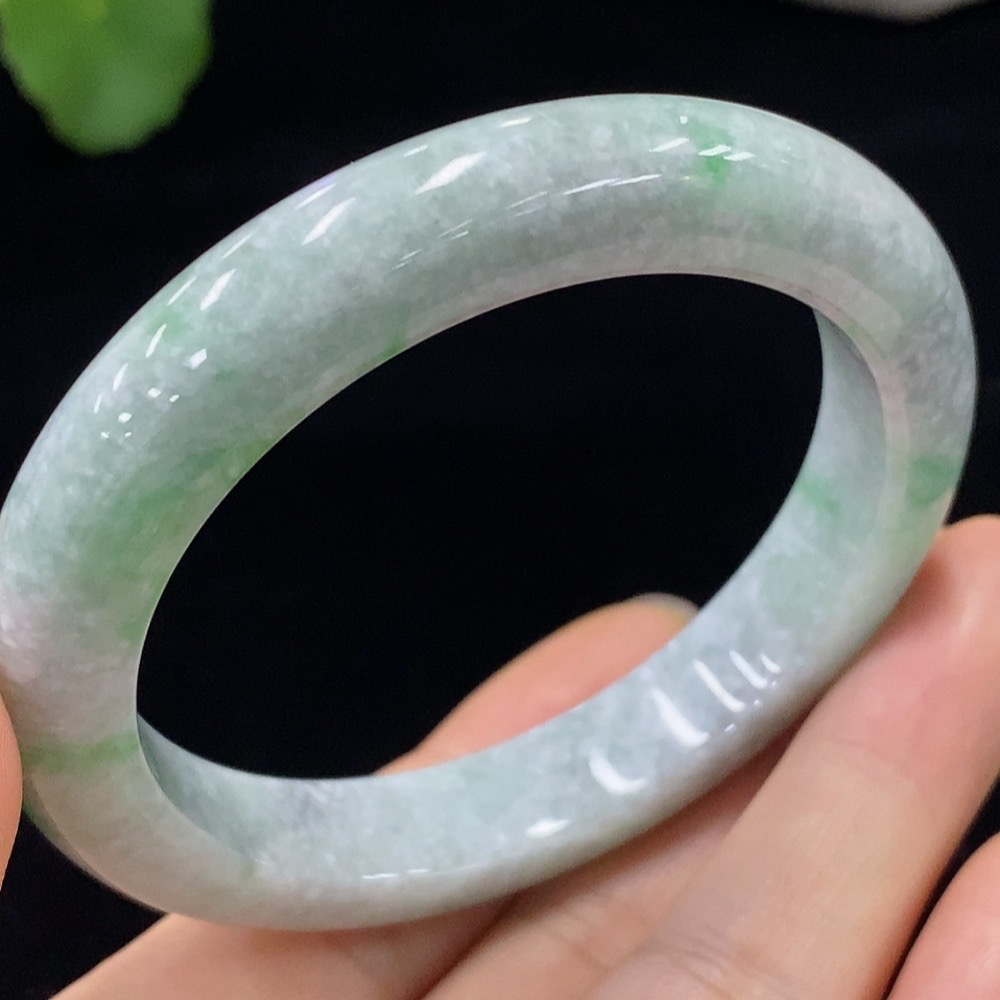 F30480046 Jadeite Round Bracelet Size 53.8 Total Weight Approx. 50.42g