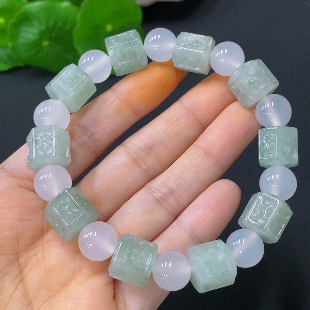 F30442041 Jadeite Bracelet Approx. 10.5mm Beads Total Weight Approx. 43.64g Non-Type A Matching Beads
