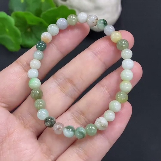 F34071443 Jadeite Bracelet Card 6.2mm Approx. Total Weight About 10.4g Including Other Mineral Ingredients