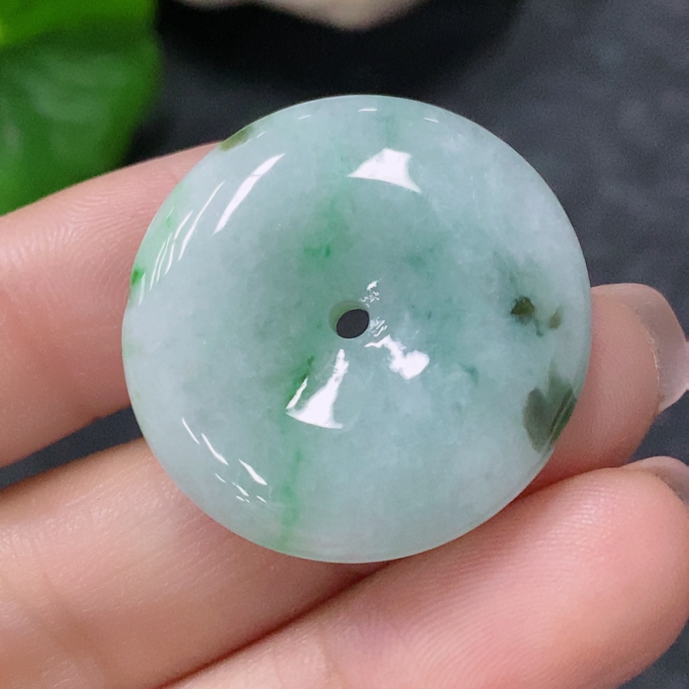 F34043282 Jadeite Pendant Peace Buckle Total Weight Approx. 9g