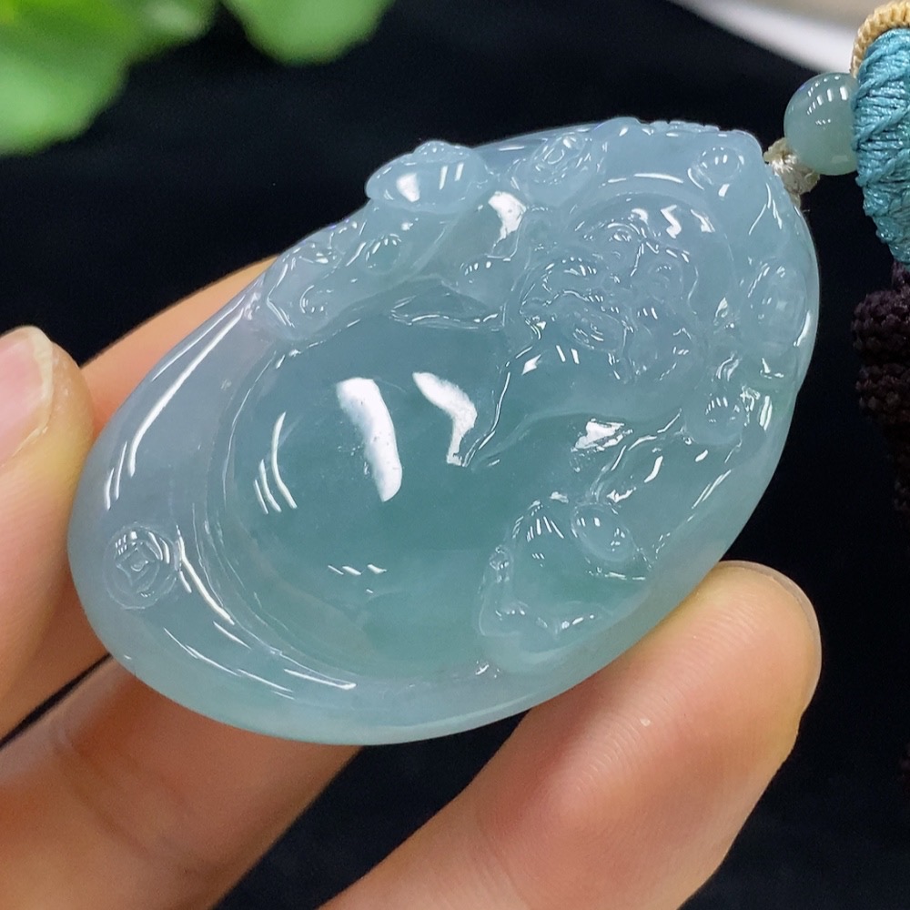F31599831 Jadeite God of Wealth Pendant