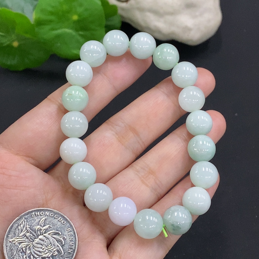 F35157390 Jadeite Bead Necklace Approx. 9.7mm Total Weight Approx. 33.2g