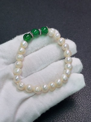 C33891308 Pearl Bracelet Non-Gold Stones May Be Non-Natural Total Weight Approx.13.33g Size About 7.5mm