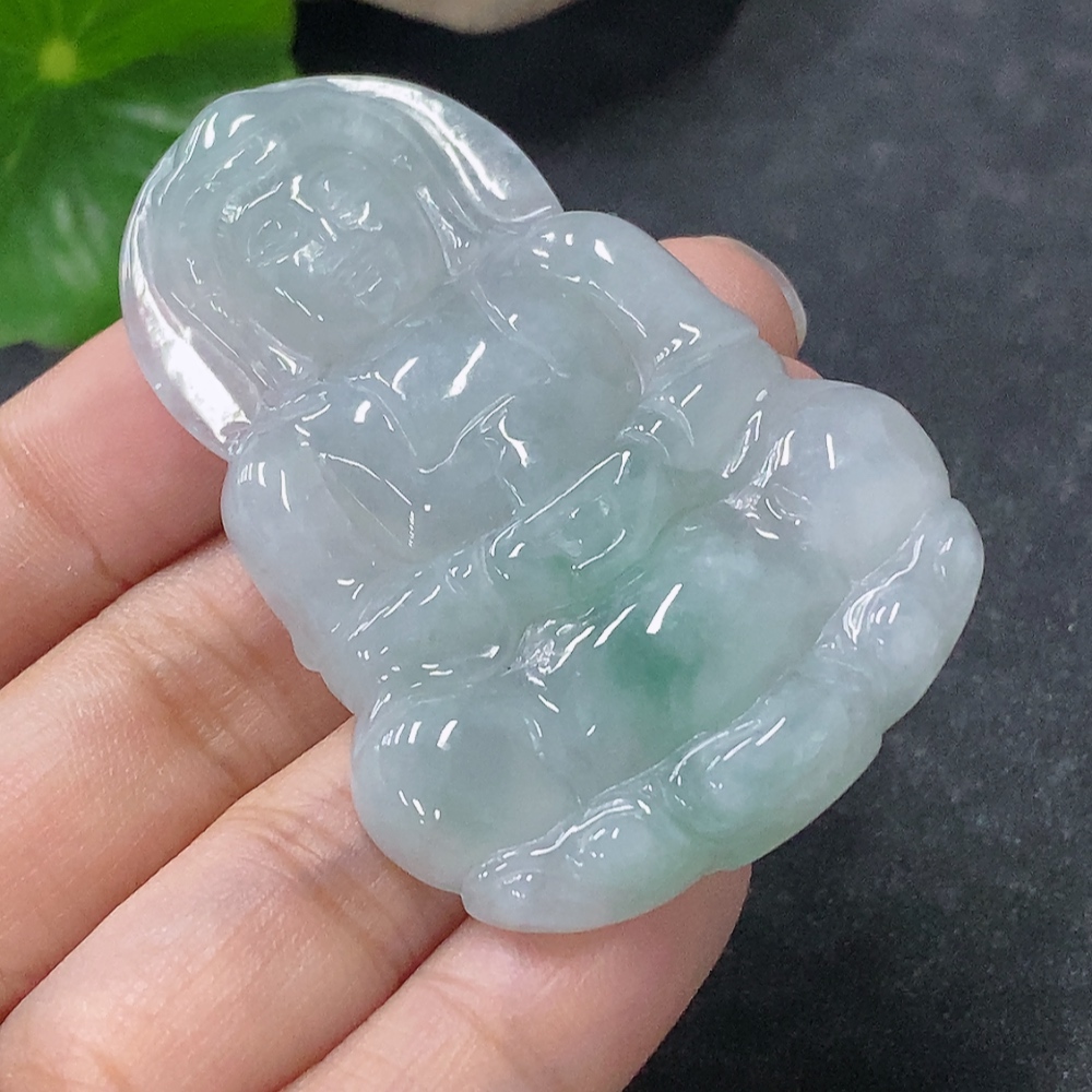 F34954703 Jadeite Pendant Guanyin Total Weight Approx. 20.72g