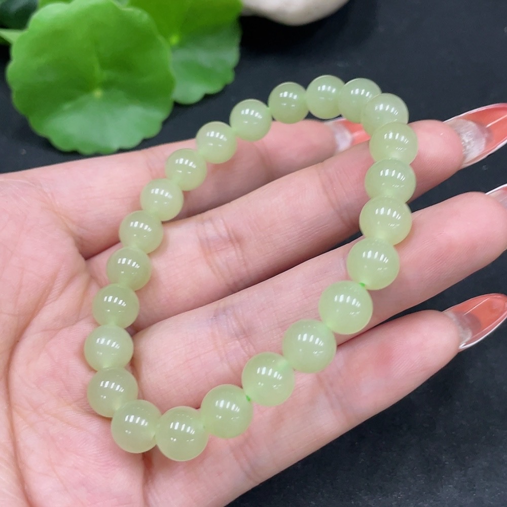 H35084498 Hetian Jade Bracelet, approx. 8mm, total weight approx. 18.4g