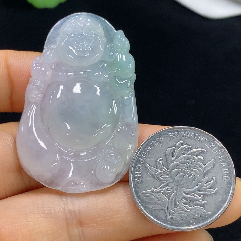 F35136603 Jadeite Maitreya Pendant, Total Weight Approx. 13.4g