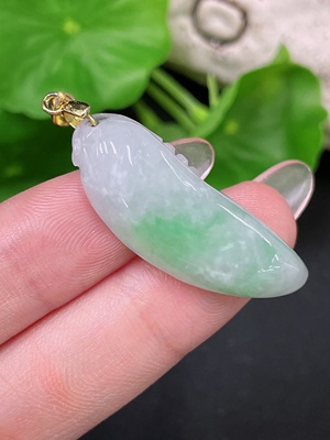F34958235 Jadeite Fu Gua Pendant Non-Gold Inlaid Total Weight Approx. 6.5g