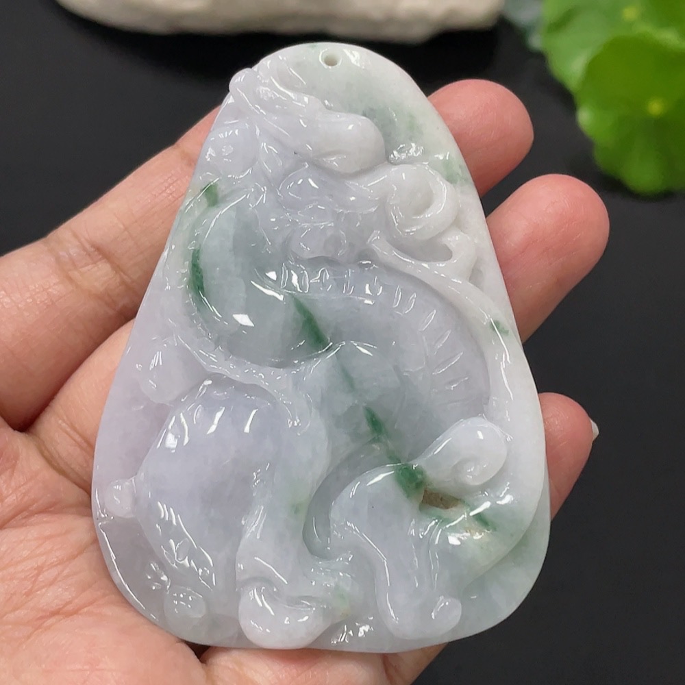 F28284282 Jadeite Kylin Pendant, Total Weight Approx. 54.9g
