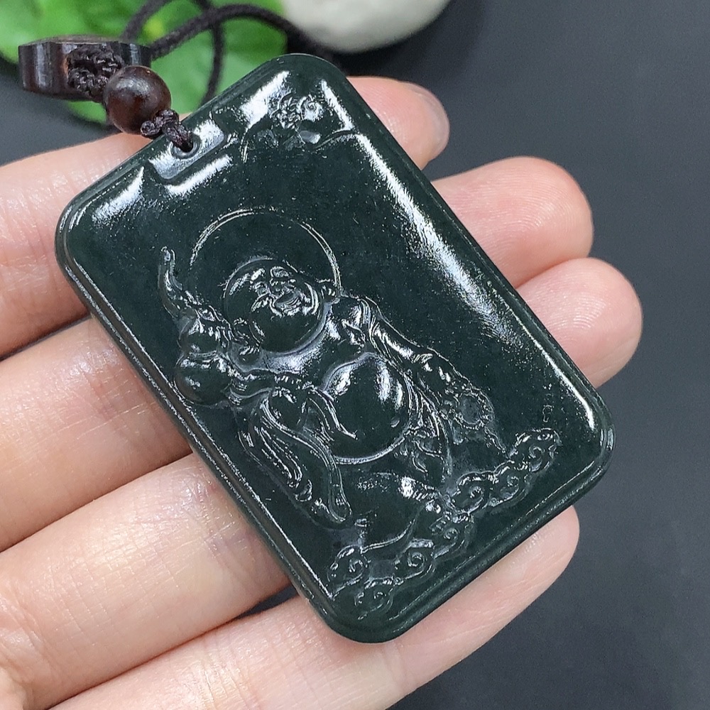 H16798536 Hetian Jade Buddha Pendant, total weight approximately 42.96g (including cord weight)