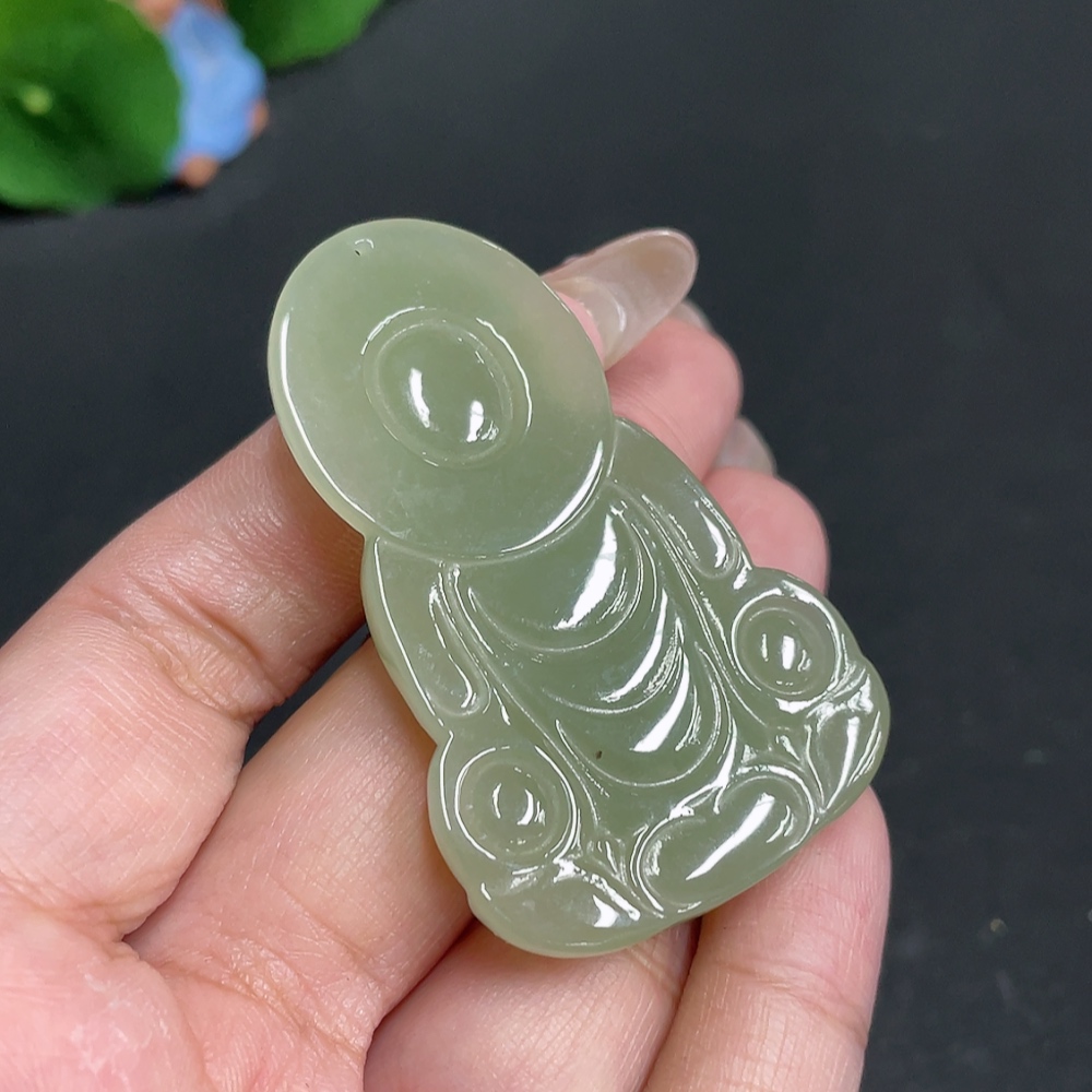 H29358838 Hetian Jade Pendant Guanyin Total Weight About 25.7g