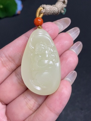H29378737 Hetian Jade Pendant - Buddha Figure, Total Weight [with rope] 23.2g