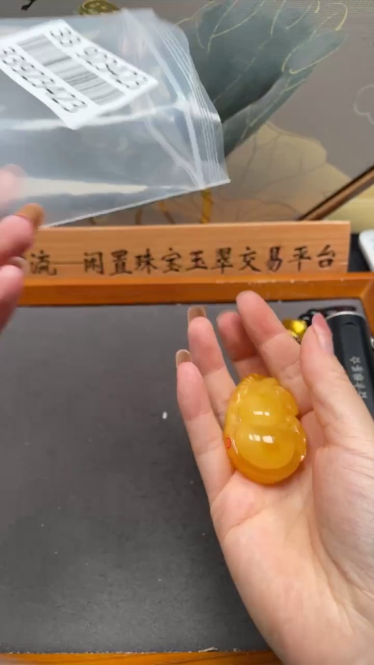 C33923423 Amber Beeswax Pendant Coated Total Weight Approx. 17.68g