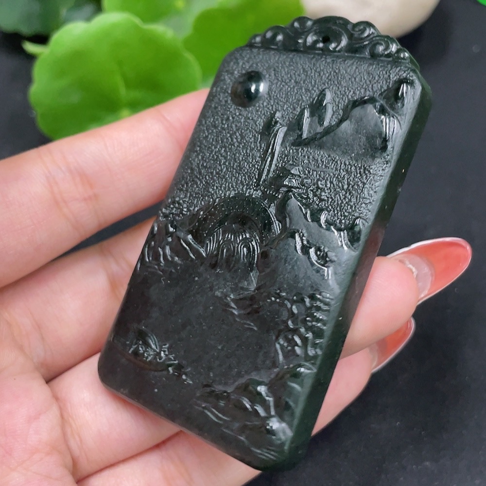 H34026040 Hetian Jade Pendant - Landscape Plaque, Total Weight Approx. 59.1g