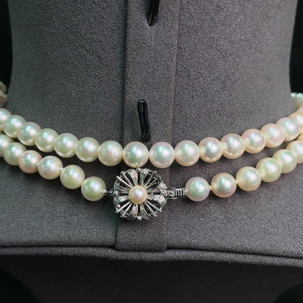C34007629 Seawater pearl strand Non-gold Color origin undetermined Total weight approx. 50.85g Size 4.1-6.5mm