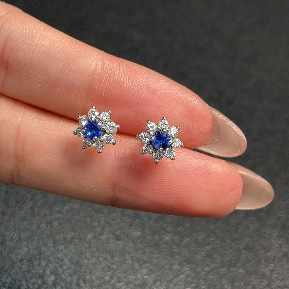 C34991673 Sapphire Earrings Non-Gold Total Weight Approx.1.3g Stone Size 2.8mm