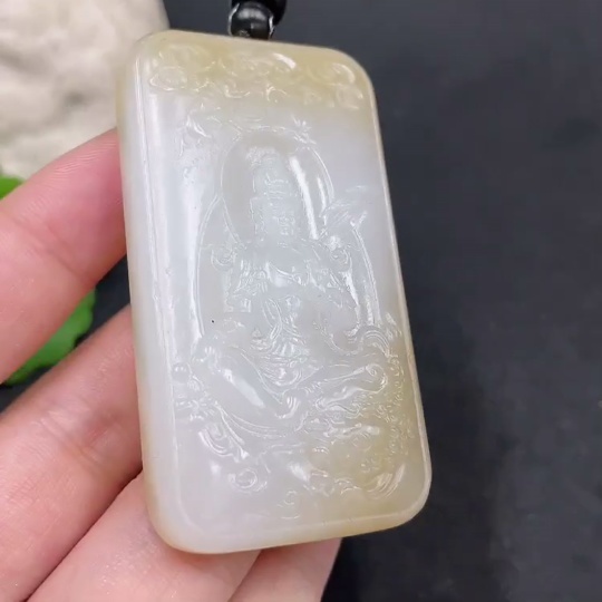 H31664185 Hetian Jade Pendant Manjushri Bodhisattva
