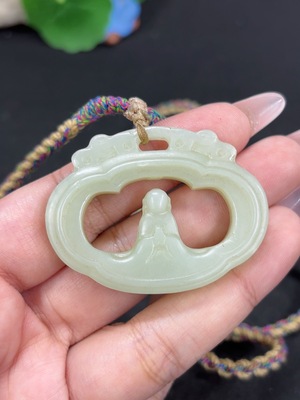 H46588341 和田玉挂件 悟道 货品总重约【含绳】24.9g