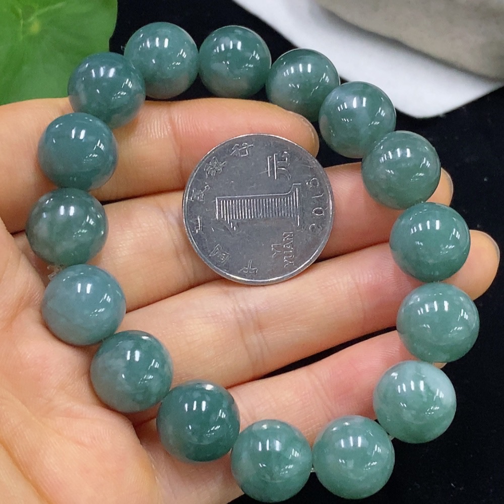 F35114280 Jadeite Bracelet Approx. 12.5mm Beads Total Weight Approx. 56.58g