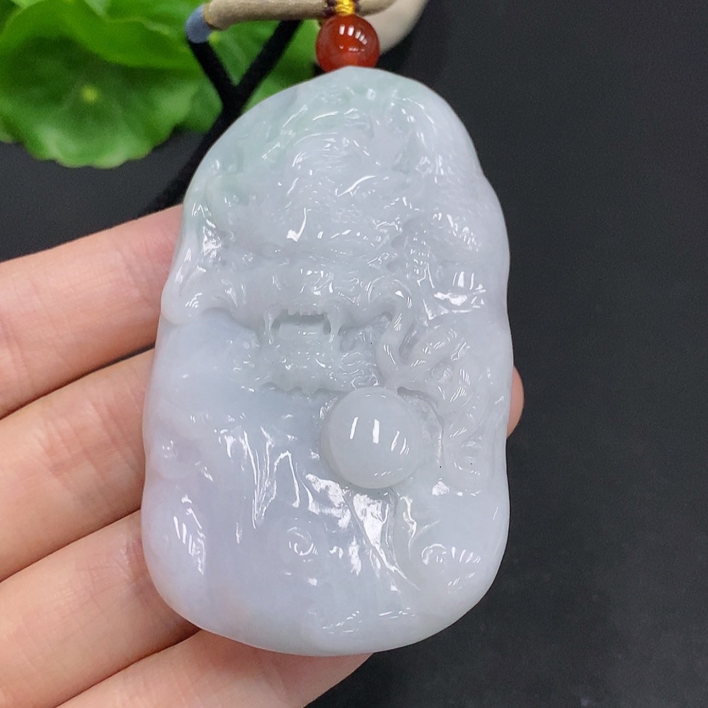 F31623547 Jadeite Dragon Soaring the Four Seas Pendant
