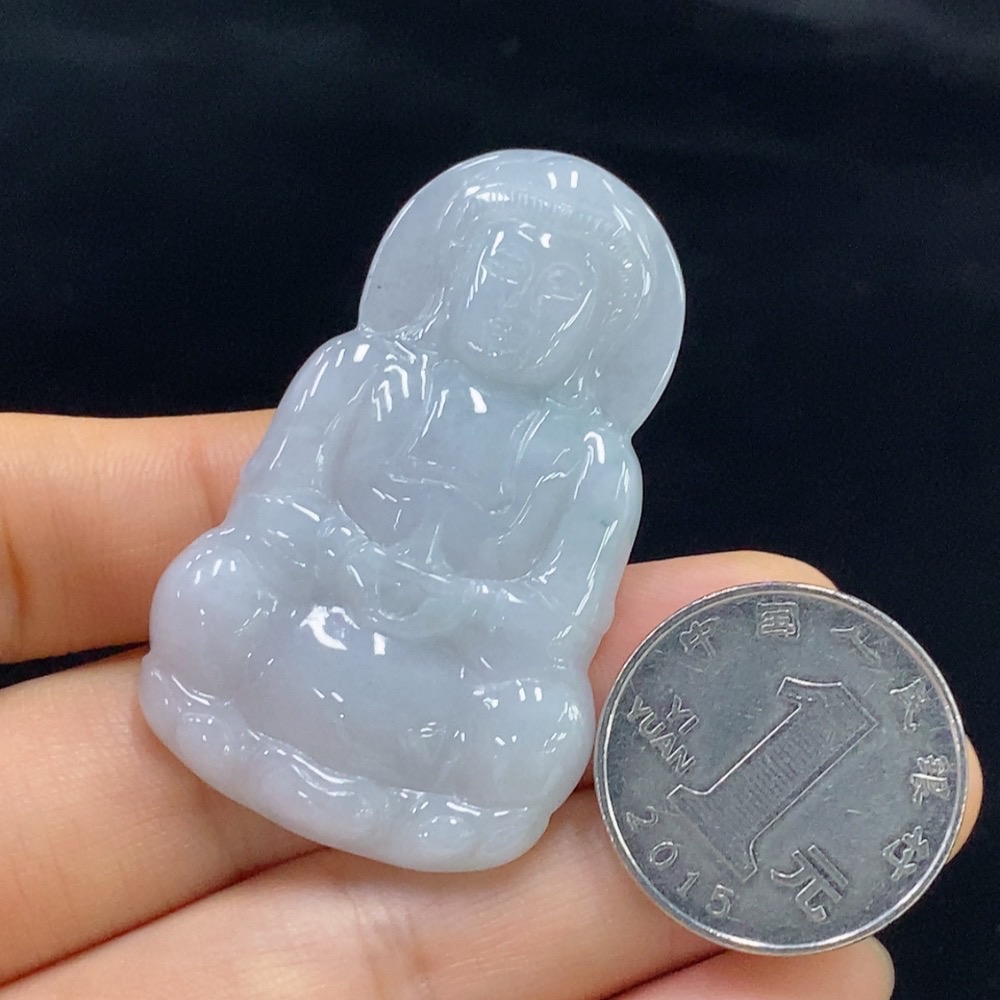 F32790343 Jadeite Guanyin Pendant, Total Weight Approximately 13.87g