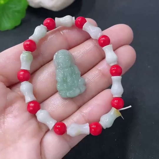 F32761029 Jadeite Bracelet Pendant Sell as a Lot with Non-Grade A Beads Rough
