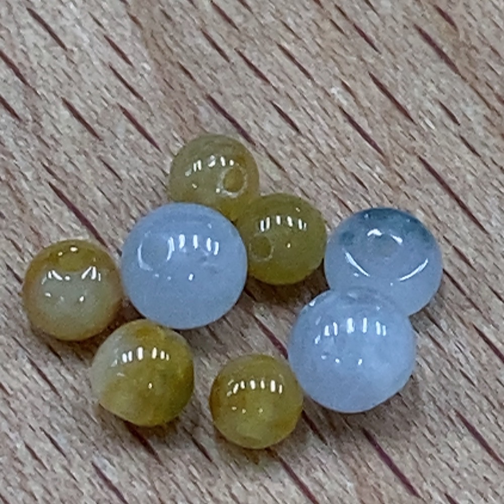 F33895443 Jadeite Beads Sell as a Lot Yellow Beads Color Origin Undetermined