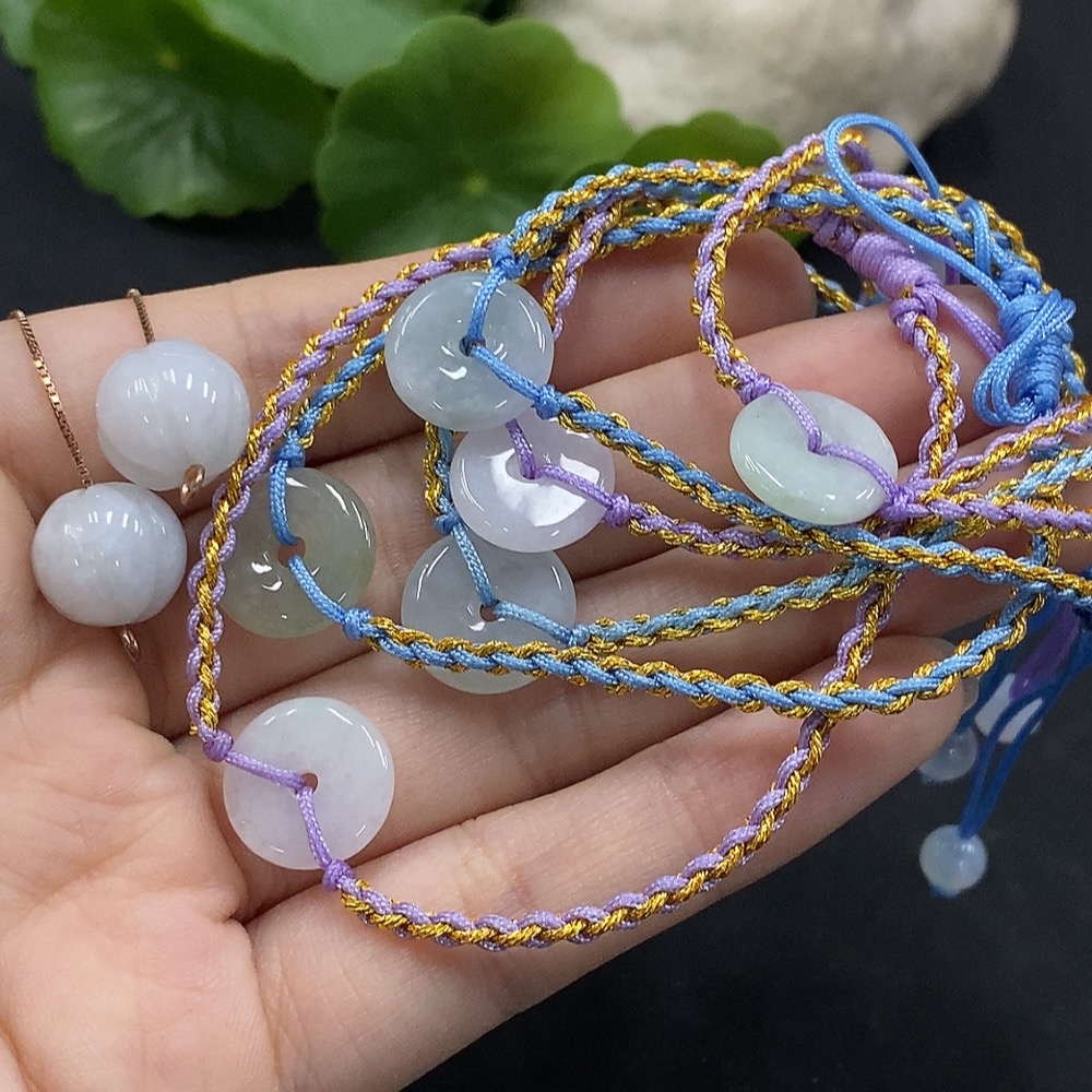 F35133398 Jadeite Bracelet/Round Bead Earrings Non-Gold Setting with Non-A Grade Beads Total Weight Approx. 17.85g