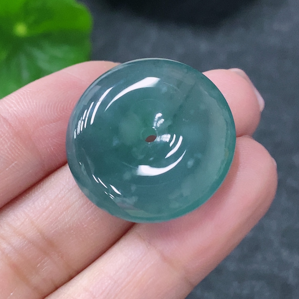 F34998018 Jadeite Pendant Peace Buckle Total Weight Approx. 8.5g
