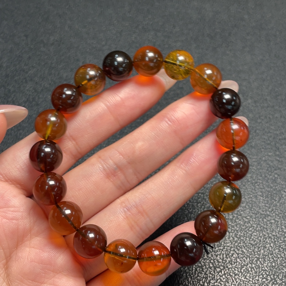 C34041289 Amber Beeswax Bracelet, Total Weight Approx. 12.78g, Size Approx. 10.7mm