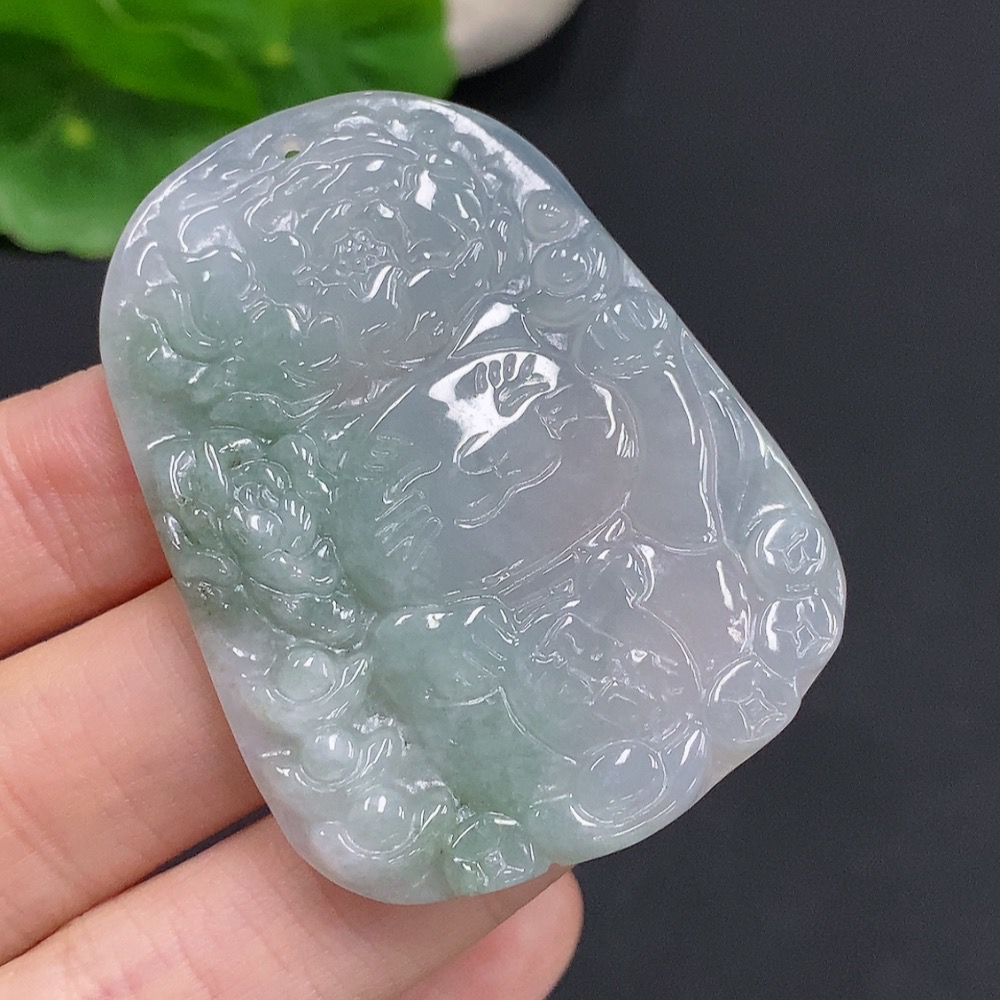 F32757344 Jadeite Maneki-Neko Pendant