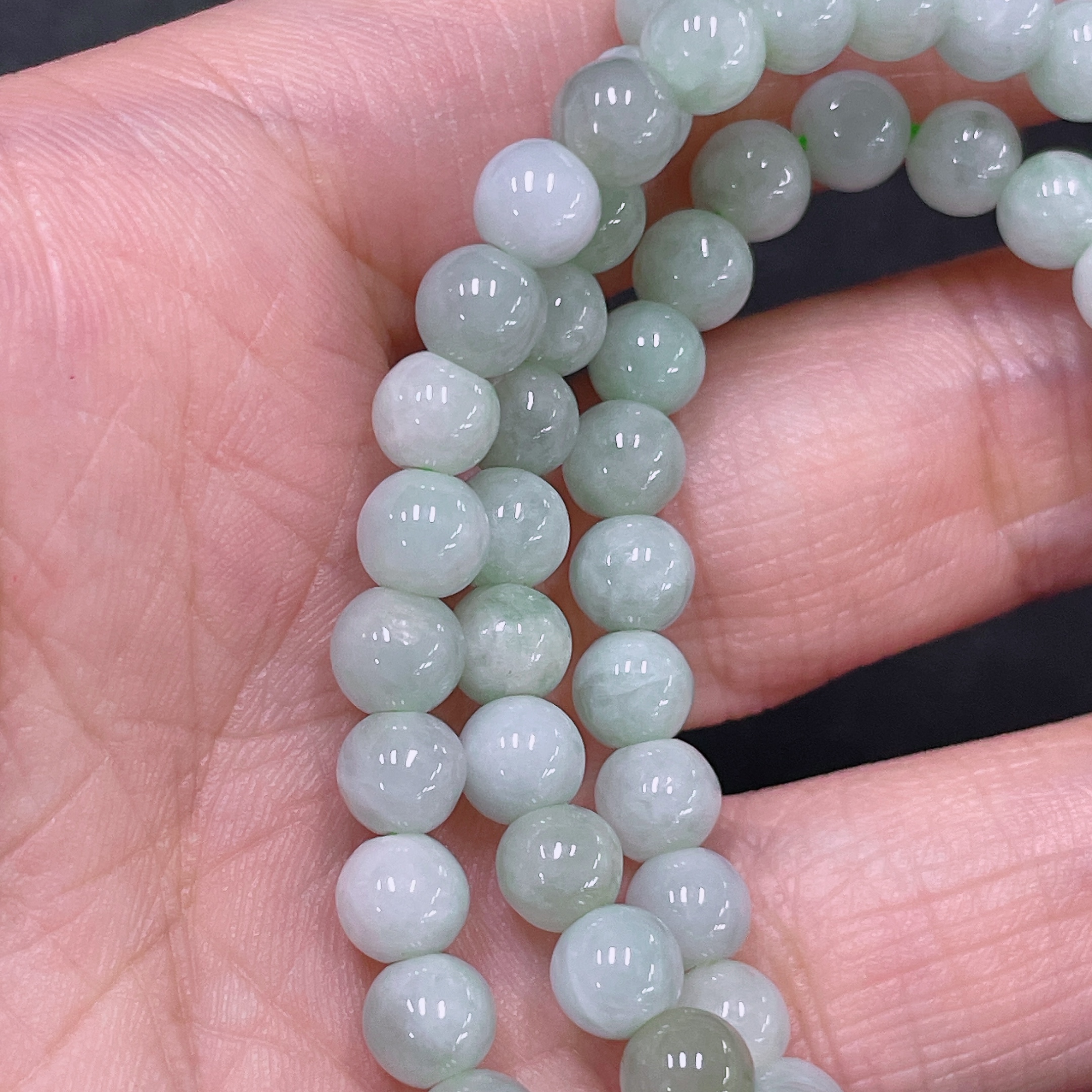 F32780237 Jadeite Bead Necklace Non-Gold Total Weight Approx. 29.14g Size About 5.6mm